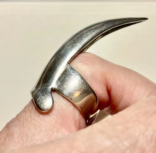 Vintage 925 Silver Claw Talon Ring adjustable size Gothic Armour