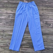 Alfred Dunner Women  s Pull-on Elastic Waist W/Pockets High Rise Blue Pants Sz:12