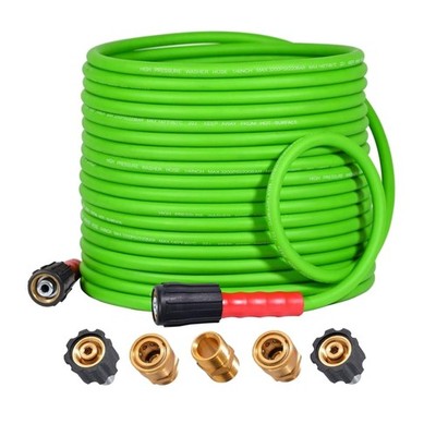Flexible 50FT Kink Resistant Power Washer Hose - Easy Connect & Use for All Jobs