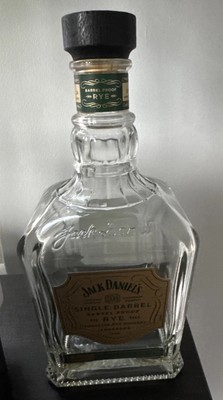 Jack Daniels whiskey empty bottle Single Barrel tennessee Rye 136.7 proof