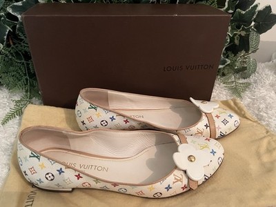 Louis Vuitton Shoes Womens Size 38.5 Monogram Multicolor Murakami Ballet Flats