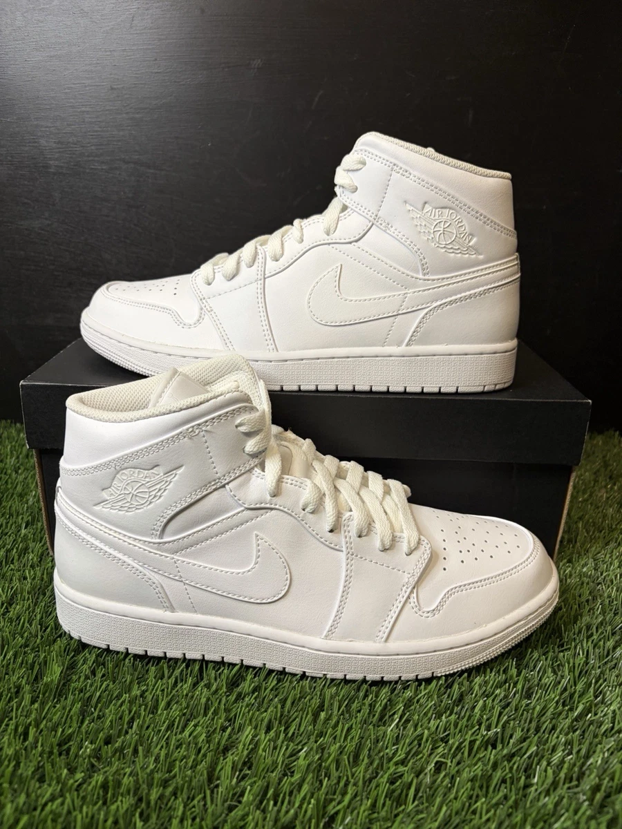 Jordan 1 Mid Triple White for Sale | Authenticity Guaranteed | eBay