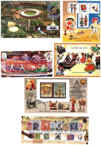 India 2010 montado sin montar o nunca montado conjunto completo de 12 estampillas en miniatura