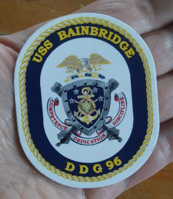 USS Bainbridge DDG 96 Destroyer Navy Ship Crest Small Mini Sticker Decal