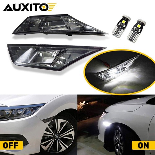 For 16-20 Side Honda Civic Marker light Smoked W/ Signal Light T10 LED Bulb 2X - Foto 11 di 11