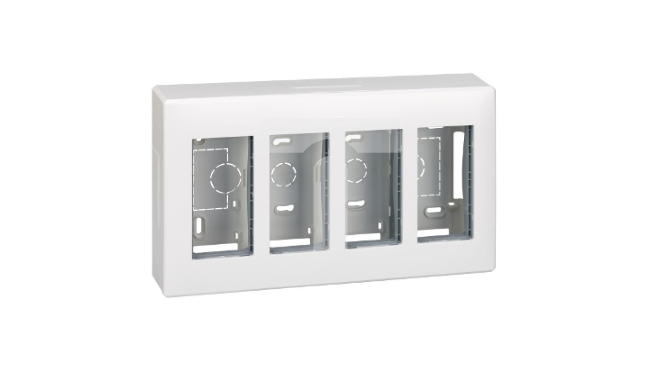 Simon Connect S500 surface-mounted housing 4-module 8x K45 complete pure  /T2UK