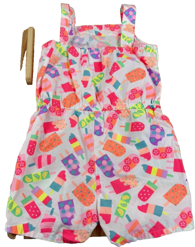 Gymboree Girls Neon Popsicle Romper Size 8