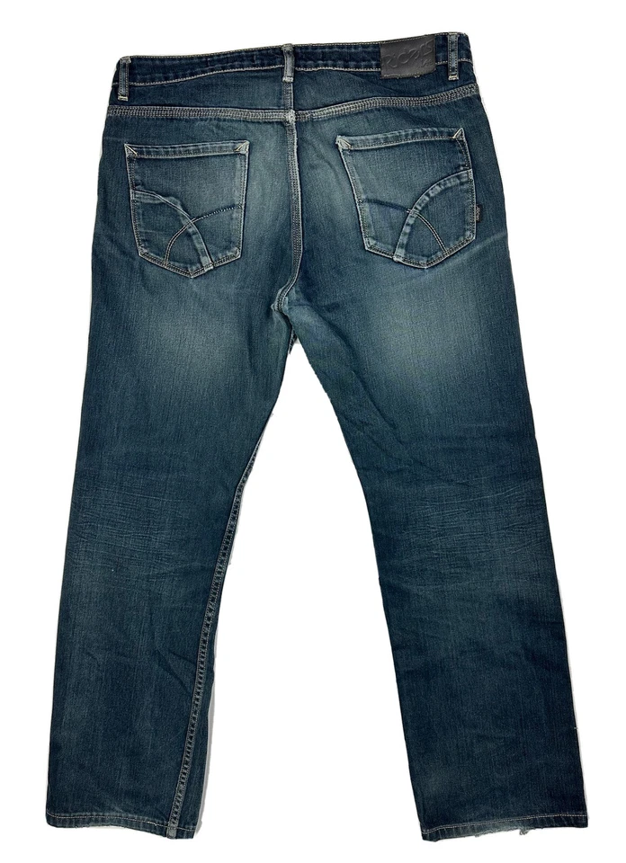 Riders By Lee R3 Straight Men's Denim Jeans Size 34 W37" Dark Blue Zip Fly - image 4 of 4