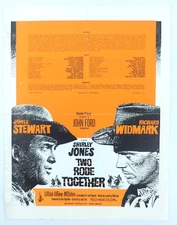 TWO RODE TOGETHER ORIGINAL FILM PRESS KIT SHEET 1961
