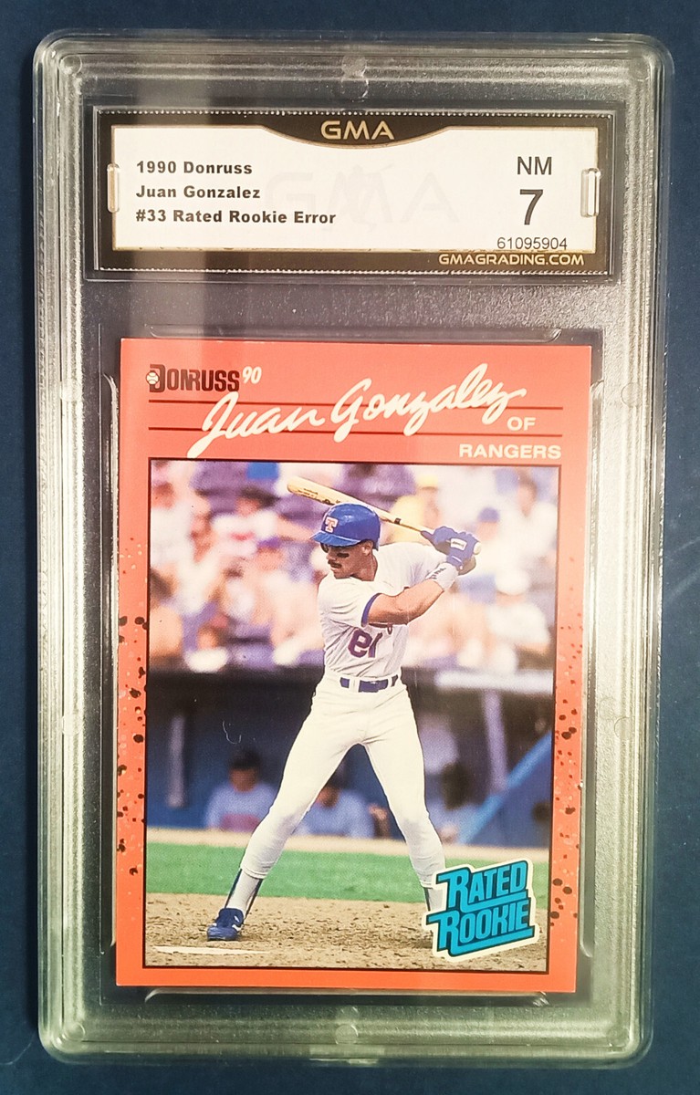 1990 Donruss - Rated Rookie Juan González #33 Reversed Negative