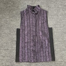 Barbara Perry Vest Women Medium Purple Textured Open Art To Wear Artsy Accent