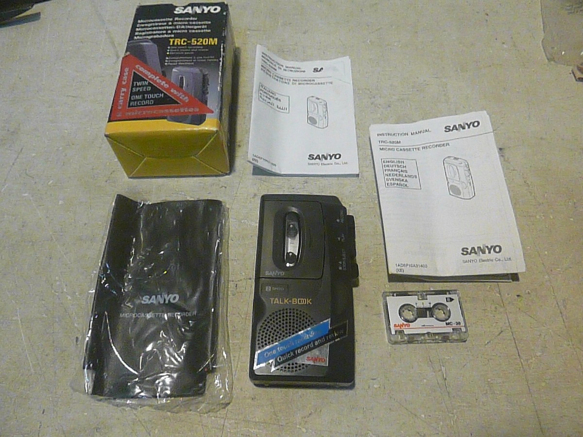 Sanyo TRC-570M Talk Book Handheld MicroCassette Recorder PARTS REPAIR Only AS IS