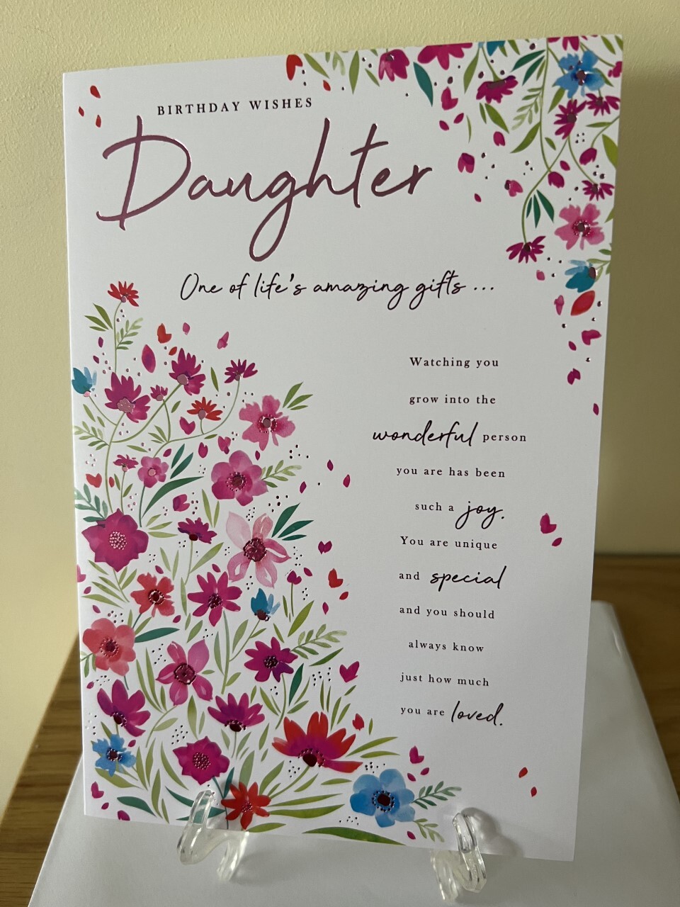 Daughter Happy Birthday Card Female - Foil - 2 Verses - Party Celebration