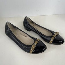 AGL Attilio Giusti Leombruni Womens Black Ballet Flats Italy Shoes 36 buckle