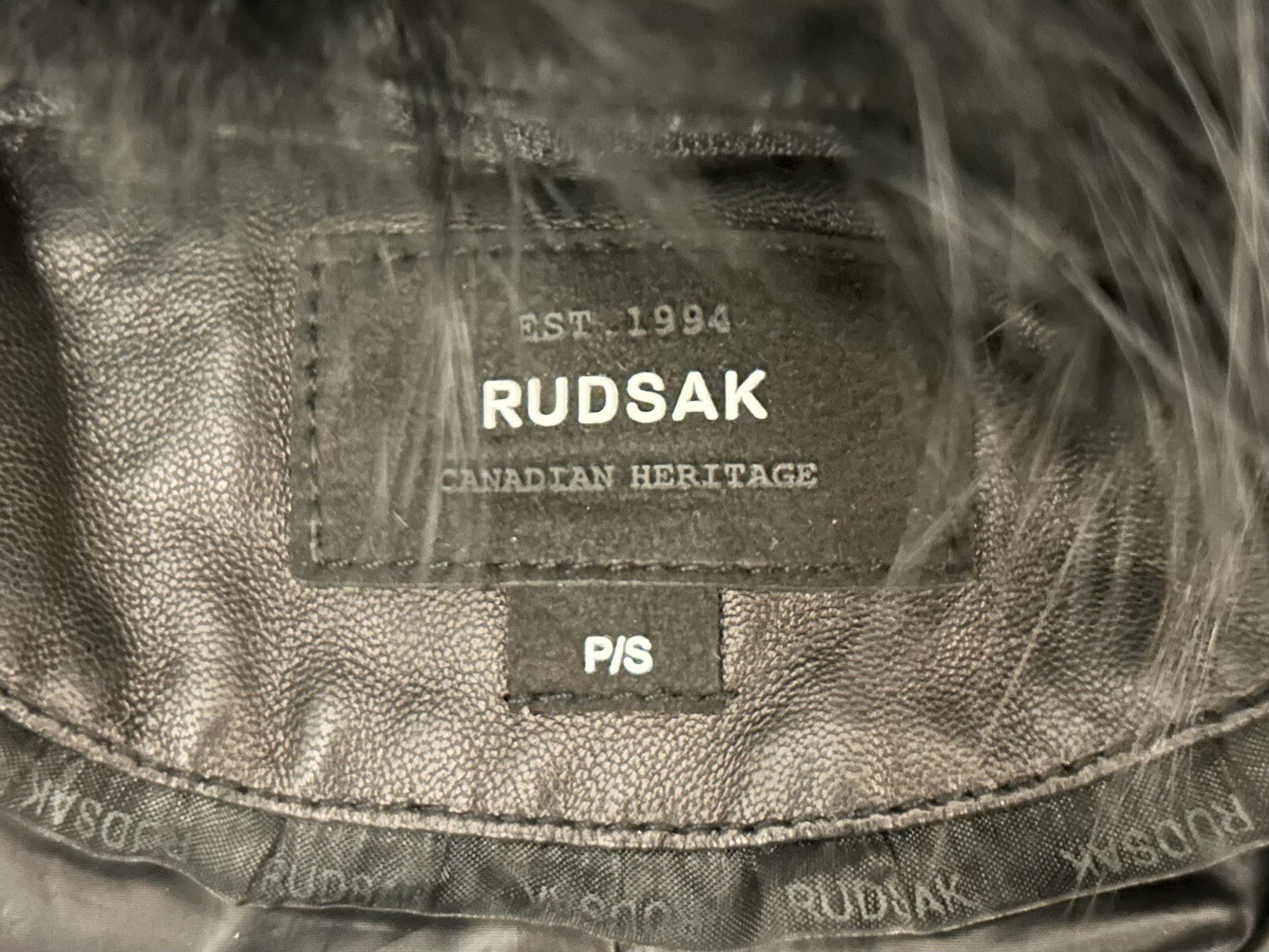 RUDSAK Down-Filled Quilted Leather Jacket With Removable Fur Collar, Size S image 7