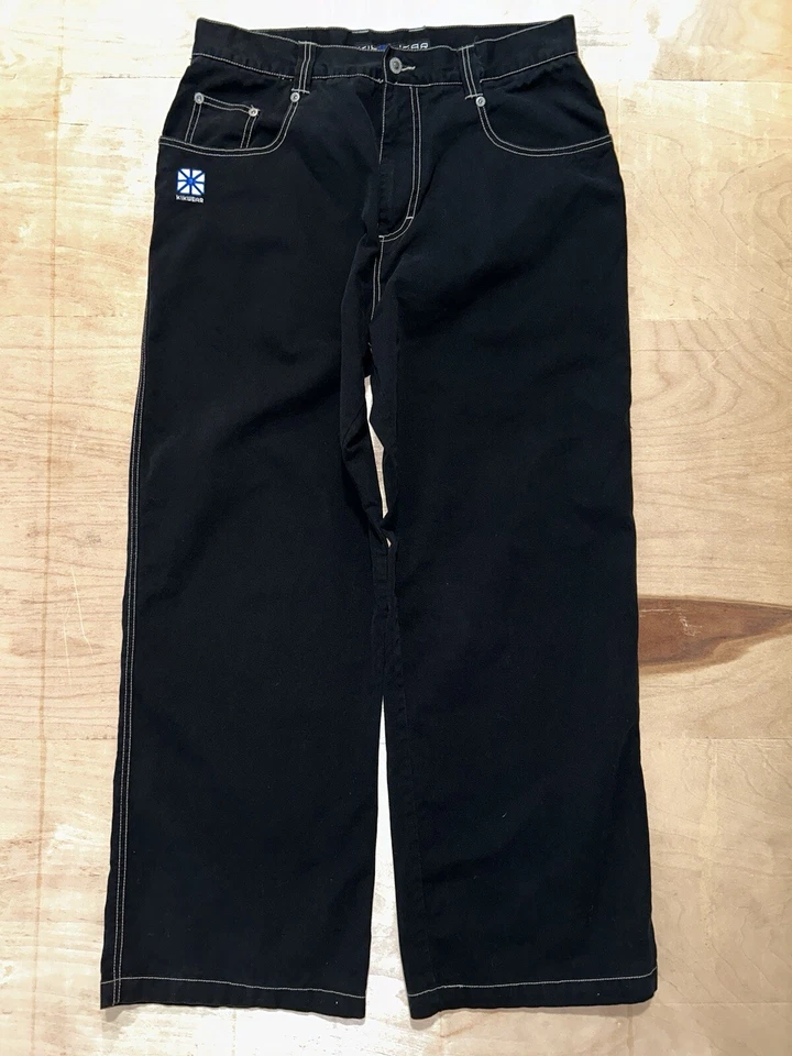 Pantalones negros de pierna ancha vintage Kik Wear Industries 34x31 para hombre Foto 2 de 4