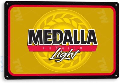 Tin Metal Sign Medalla Light Beer Bar Retro Brewery Cottage 8x12