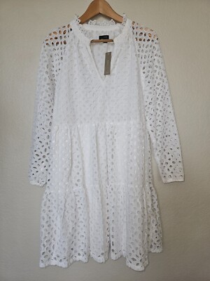 J.Crew Rebecca Shift Dress, White / Regular 6 (S)