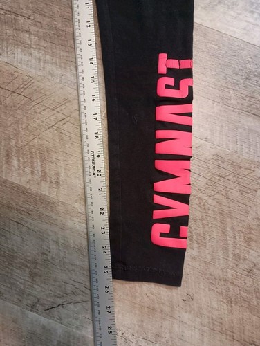 Justice Gymnastics Full Length Leggings Size 14 Black/Pink - Picture 2 of 7