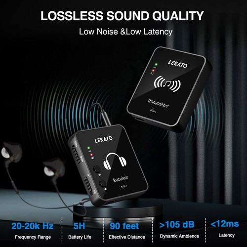 Système de Retours in-Ear sans Fil Système IEM Stéréo Professionnel 2.4G avec... - Zdjęcie 2 z 7