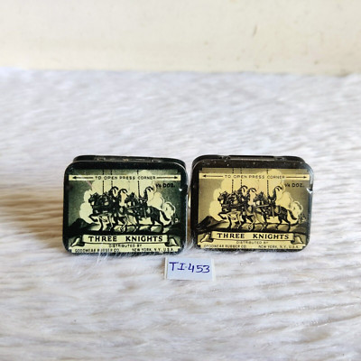 1960er Vintage Werbe-Zinnbox  Three Knights  Goodwear Gummi 2-teilig TI453