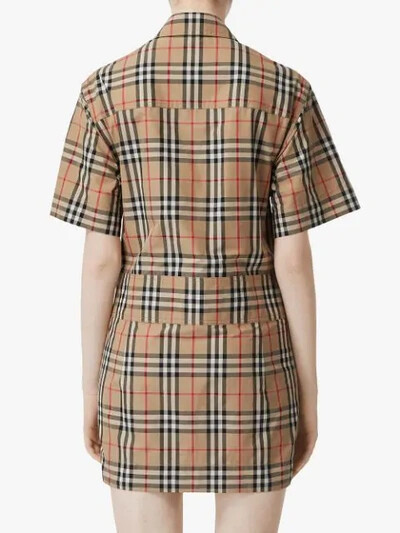 【関税&送料込み】Burberry Cotton Mini-Dress Burberry Vintage Check Jaynie Cotton Poplin Shirt Dress Mini