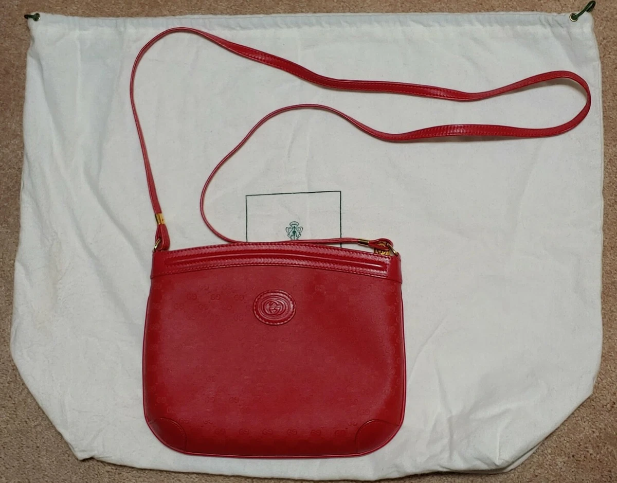 VINTAGE 80s GUCCI PARFUMS 38 GG CANVAS CLUTCH HANDBAG PURSE IN Box