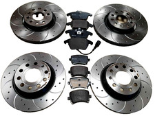 FOR AUDI Q8 QUATTRO FRONT REAR CROSS DRILLED GROOVED BRAKE DISC BRAKE PADS 350MM