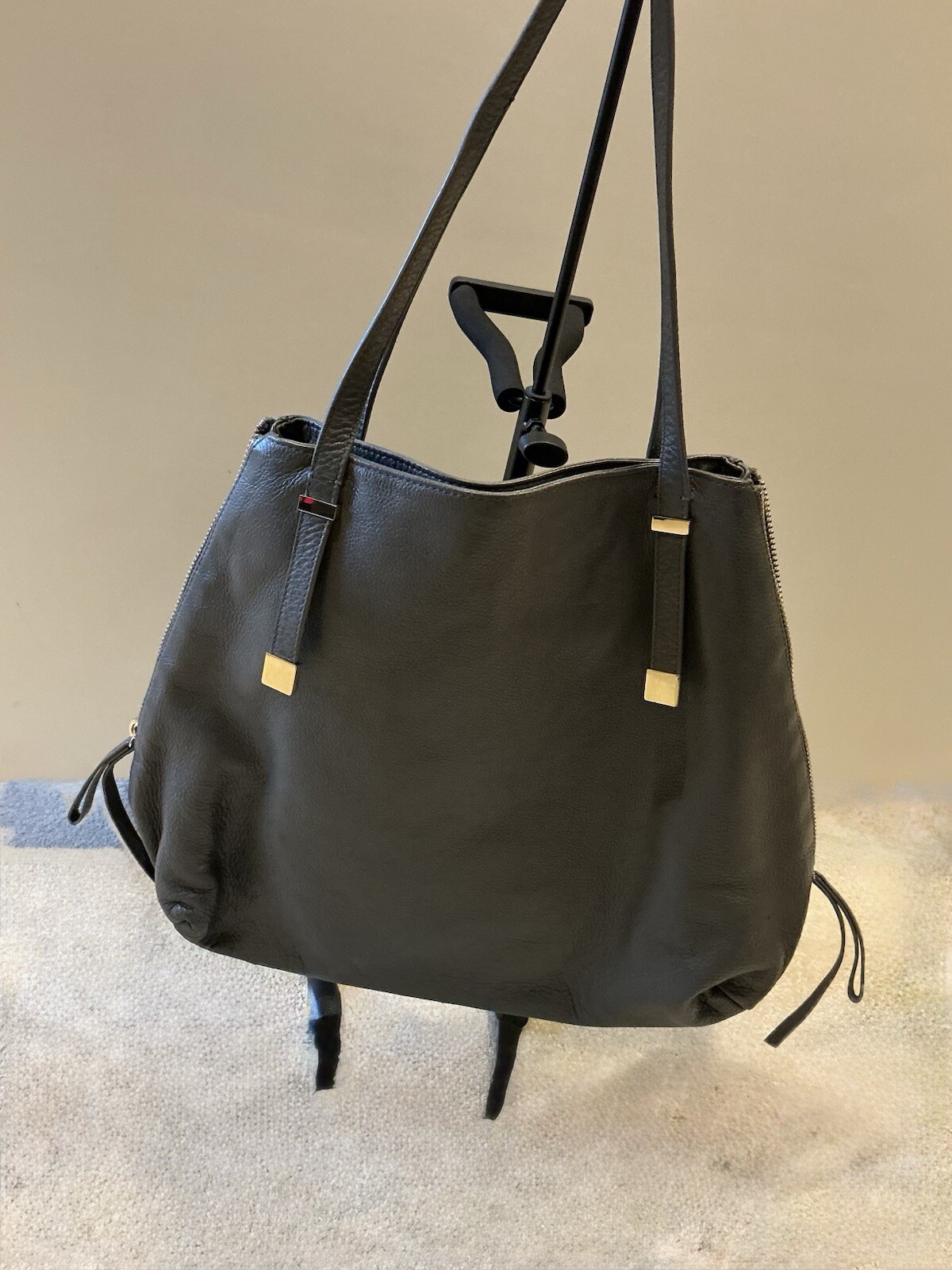 Joie Leather Hobo Side Zip Tote Bag-Grey-Excellen… - image 2