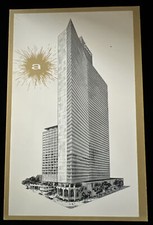 Vintage &bull; Americana Hotel &bull; 52nd & 53rd Street &bull; NY NY Gold Framed Postcard