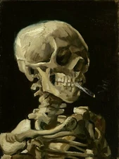 VINCENT VAN GOGH Poster or Canvas Print "Head of a skeleton with a Cigarette"