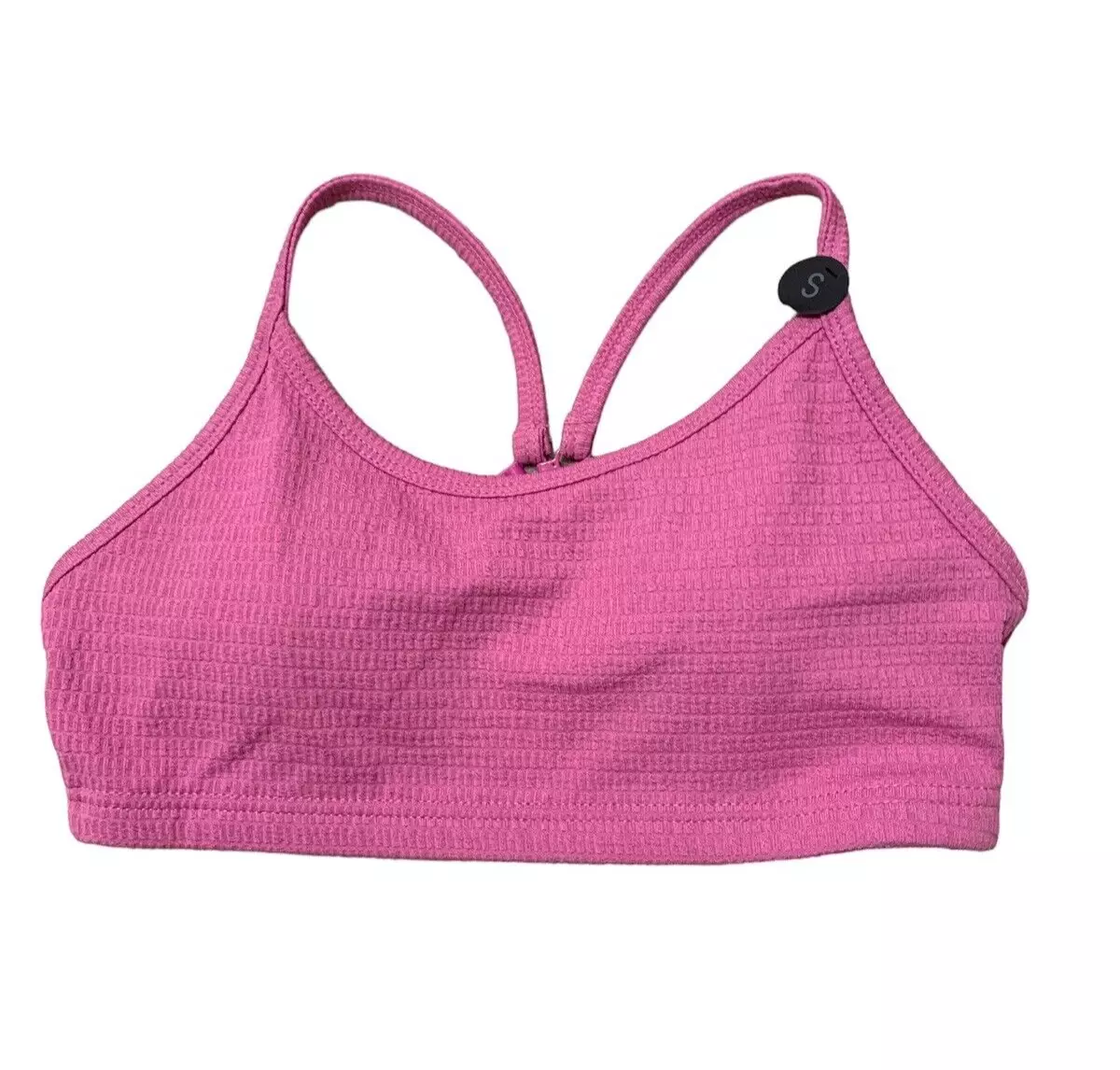 Cotton On Body Women's Yoga Workout Crop Bra Pink Textured Small