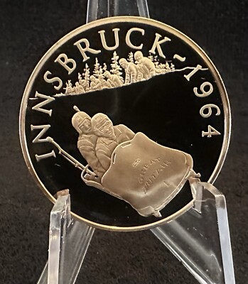 1964 Innsbruck History of The Olympic Games Bronze Coin US Franklin Mint