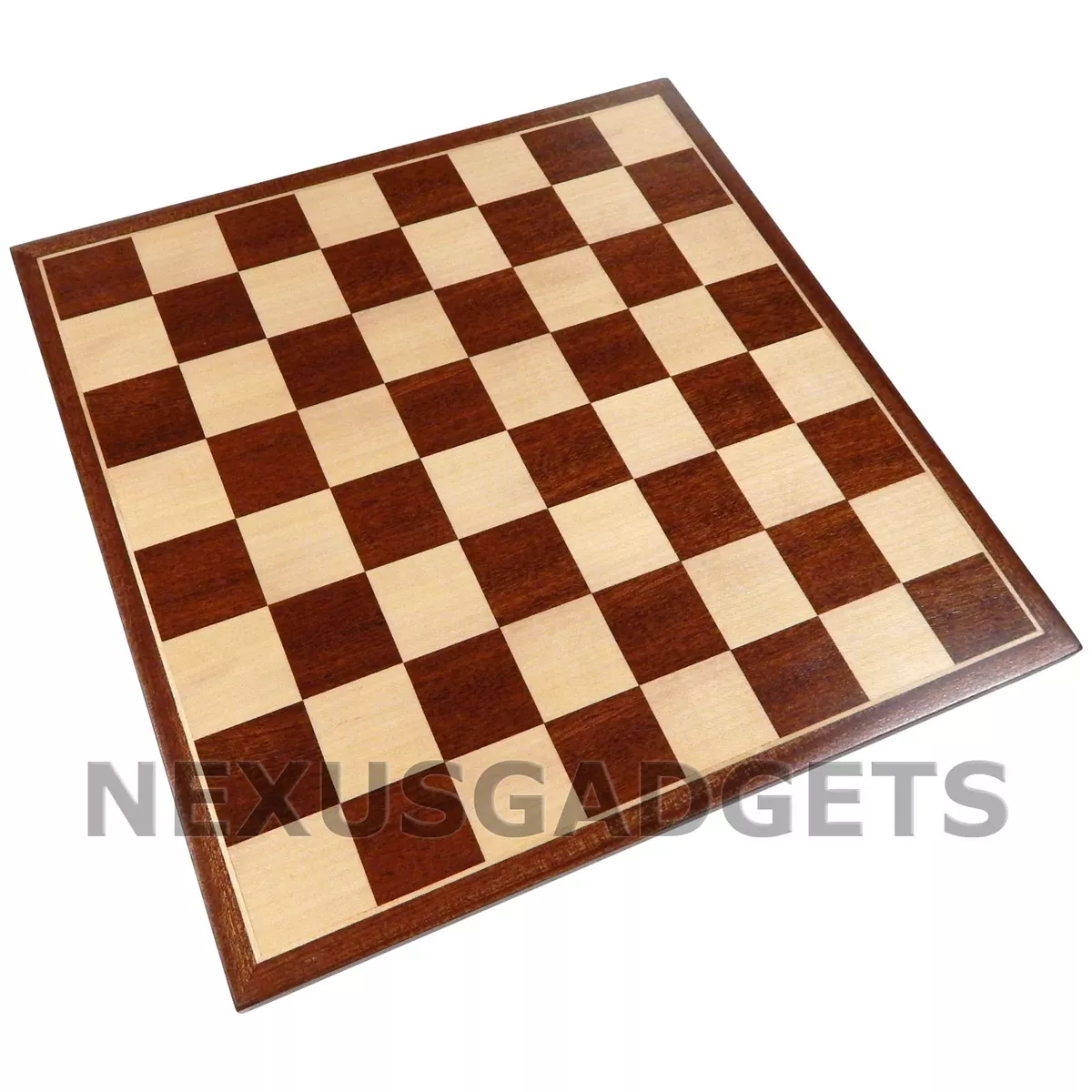 Chess Board Inlaid Wooden Flat Board Game Mahogany & Maple 