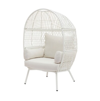Better Homes & Gardens Boho Stationary Wicker Egg Chair - Off-White...