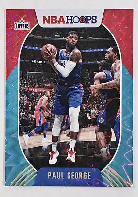 Paul George 2020-21 Panini NBA Hoops #97 Teal Explosion Parallel  