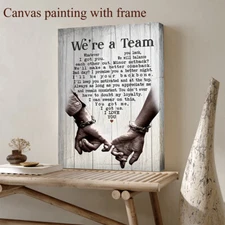 Canvas Painting We Are A Team Art Print Vintage Valentine's Day Decoration