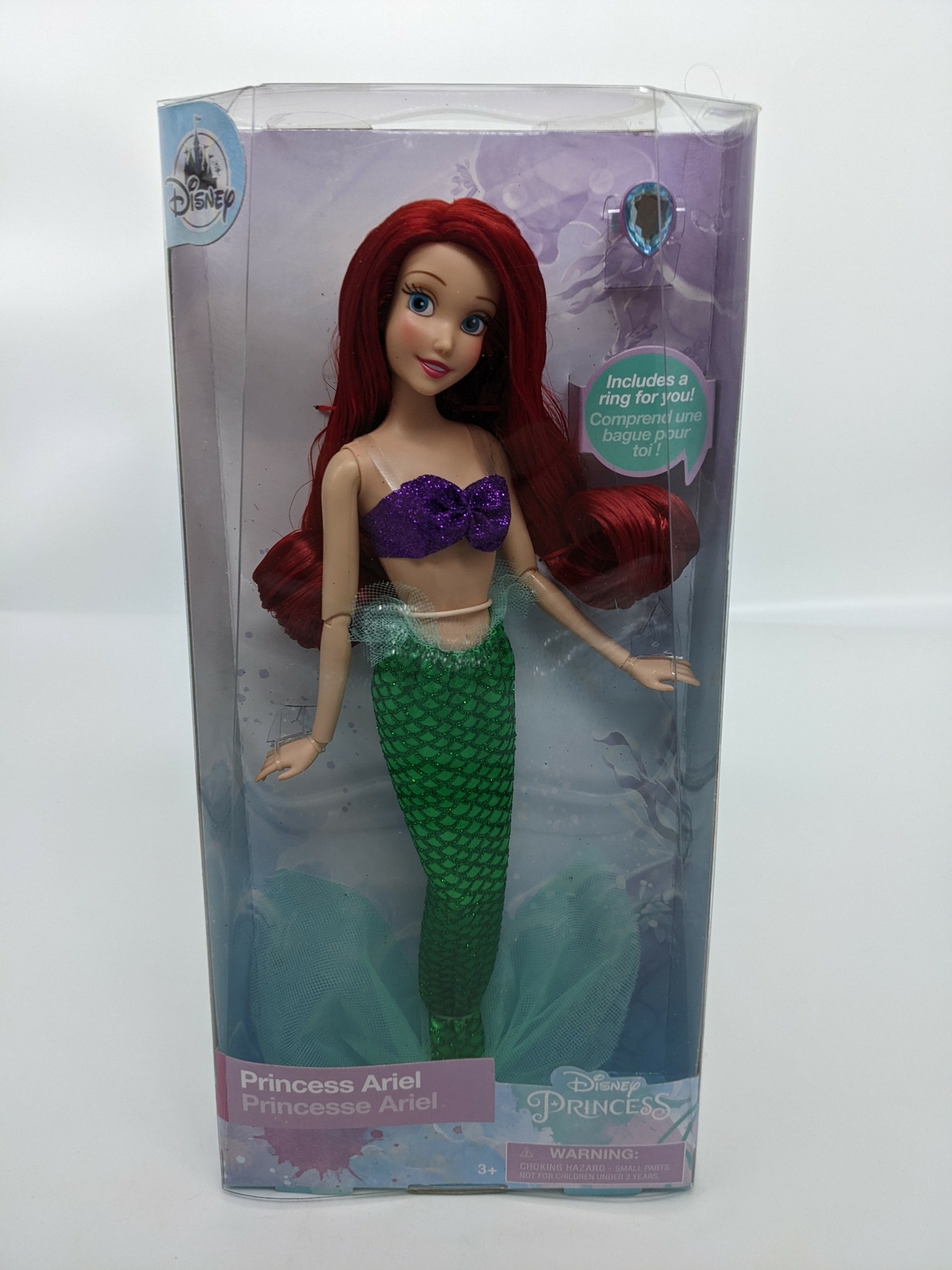 Disney Store Classic Princess Ariel Doll 12” W Ring The Little Mermaid