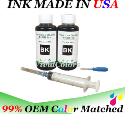 2x100ml refill ink Bk kit Canon cartridge PG243/245 XL PIXMA MX492 MG2520 MG2522