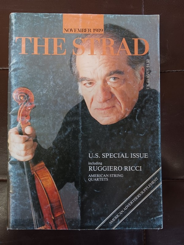 The Strad Magazine - November 1989 - U.S. Special Issue, Ruggiero Ricci