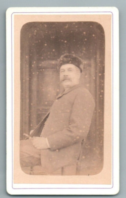CDV MANN MIT PFEIFE UND PELZHUT CHAPKA ZU IDENTIFIZIEREN FOTO 1870er