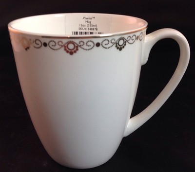 Gorham Vivero 12 oz Mug White Gold Trim By Lenox Cup Coffee Tea NEW