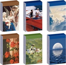 6 Sets 300 Pcs Washi Stickers Set Vintage Aesthetic Sticker Book for Journaling,