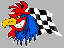 COQ SPORT FLAG CHECKERS RACING FRANCE STICKER STICKER 11cmx8.5cm CA112