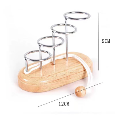 Holzseil Puzzle pädagogisches intellektuelles Spielzeug Denkspiele für Erwachsene und Kinder