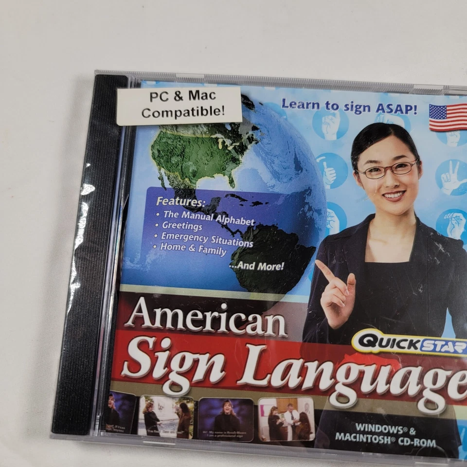 PC de inicio rápido lenguaje de señas americano nuevo Win7 XP alfabeto saludos emergencias Foto 4 de 4