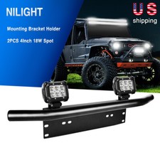 Nilight Led Light Bar 4inch 18w Spot Pods Front License Plate Mounting Brackets
