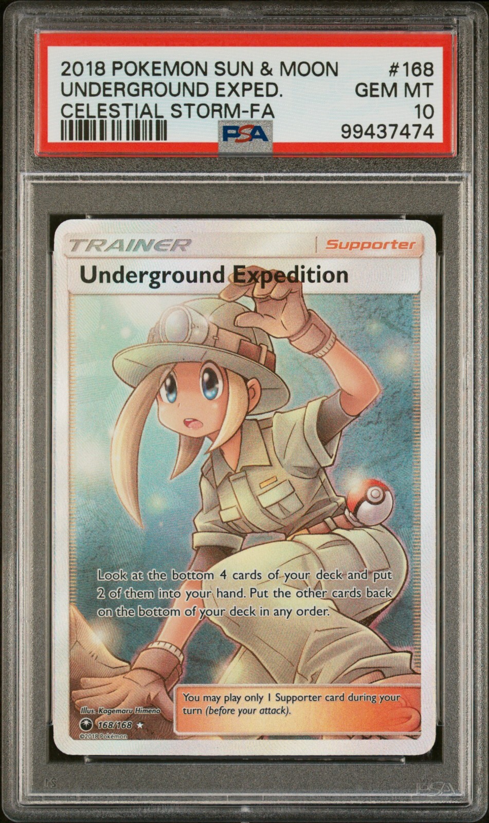 POKEMON SUN & MOON CELESTIAL STORM 168 FULL ART/UNDERGROUND EXPEDITION PSA 10