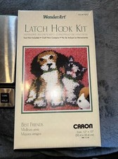 WonderArt Wonder Art Latch Hook Kit Sealed 'BEST FRIENDS12x12 CARON Puppy Kitten
