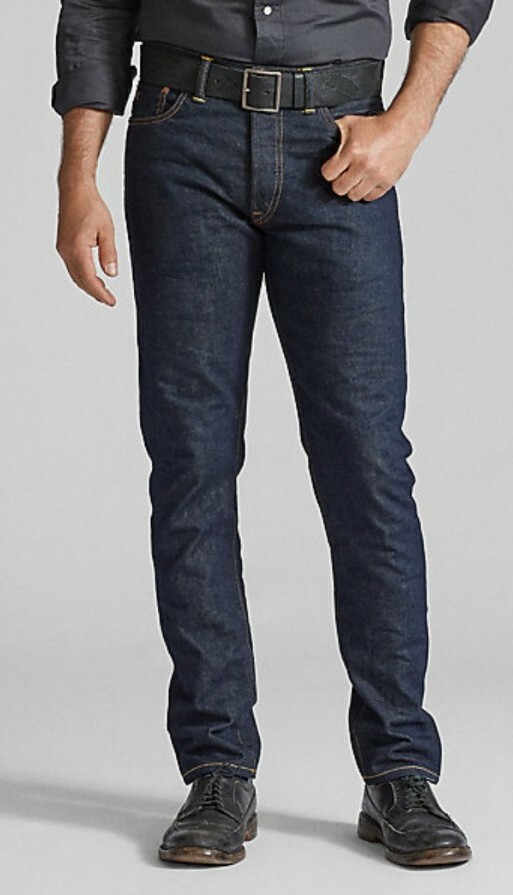 Double RL Ralph Lauren RRL Dark Wash Slim Narrow Indigo Denim 